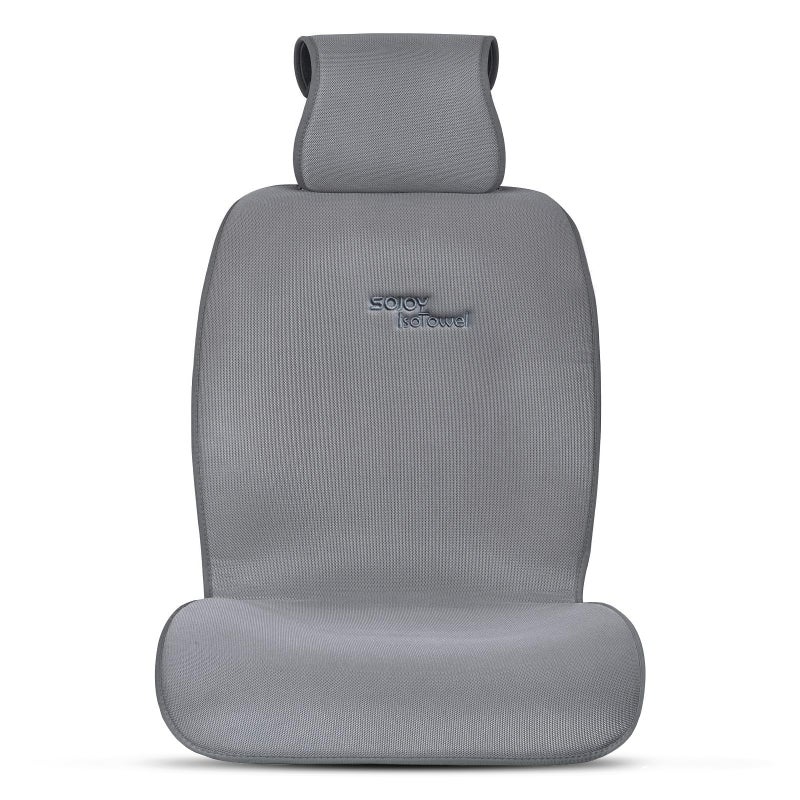 Sojoy IsoTowel Car Seat Cover,Microfiber Seat Towel,with Quick-Dry Material and Non-Slip Back,Car Seat Protection for All Workouts,All-Weather(Gray) - Image 1